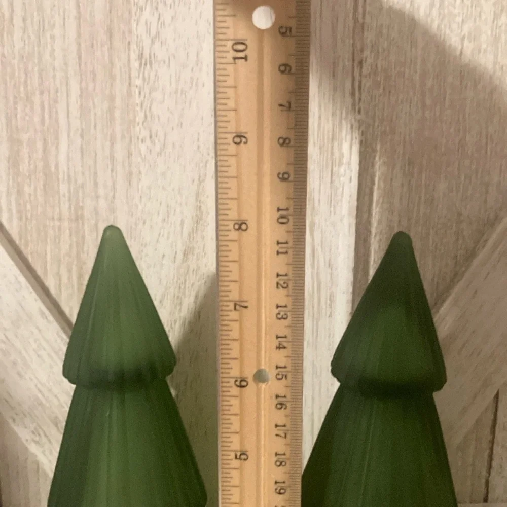 Target BP 2 Lit Frosted GLASS Trees in Green